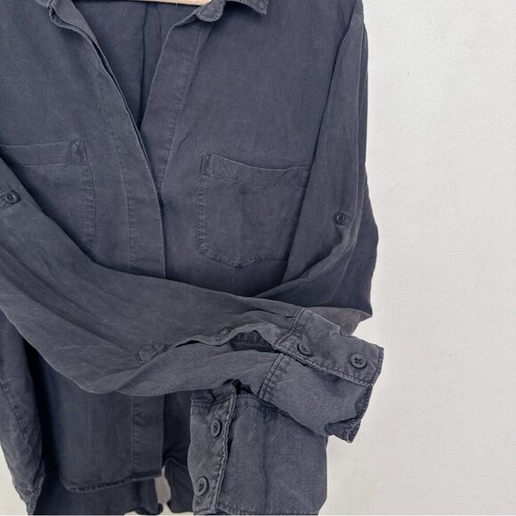 Anthropologie Womens Medium Grey Wash Cloth & Stone Buttondown Shirt - Picture 11 of 16